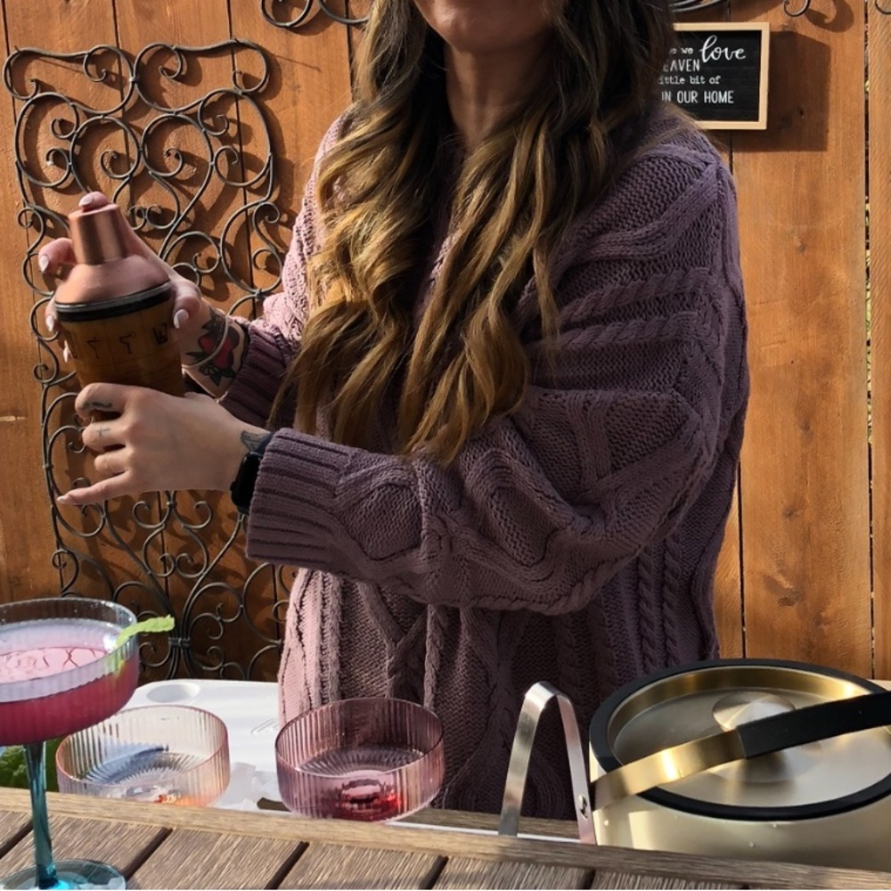 Cable Knit Sweater in lilac